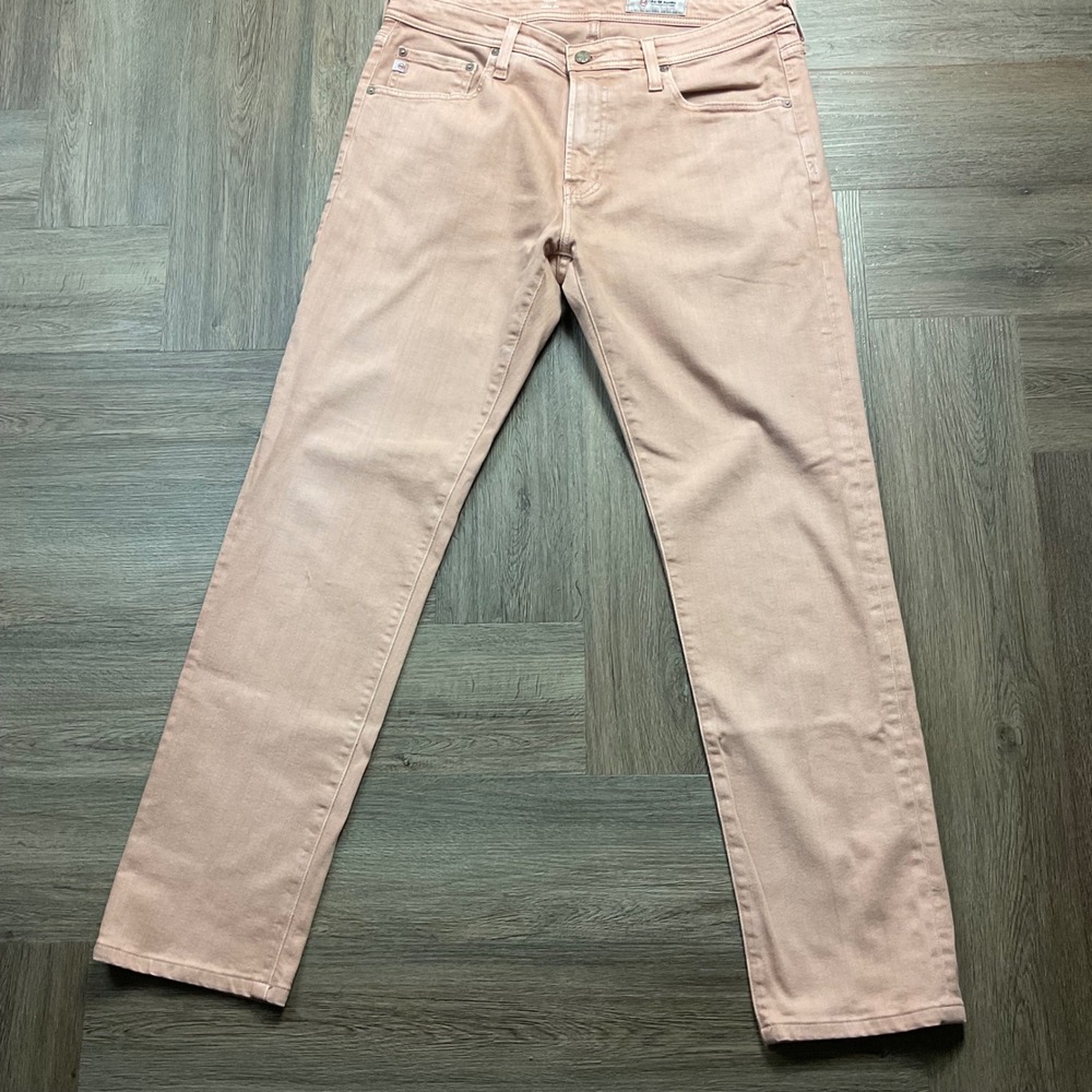 AG Adriano Goldschmied Tellis Modern Slim Jeans Mens 34x31 Dusty Rose Pink